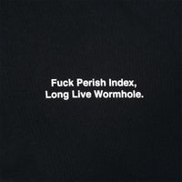 PERISH x WORMHOLE Long Live Oversize Boxy Pullover Hoodie Black