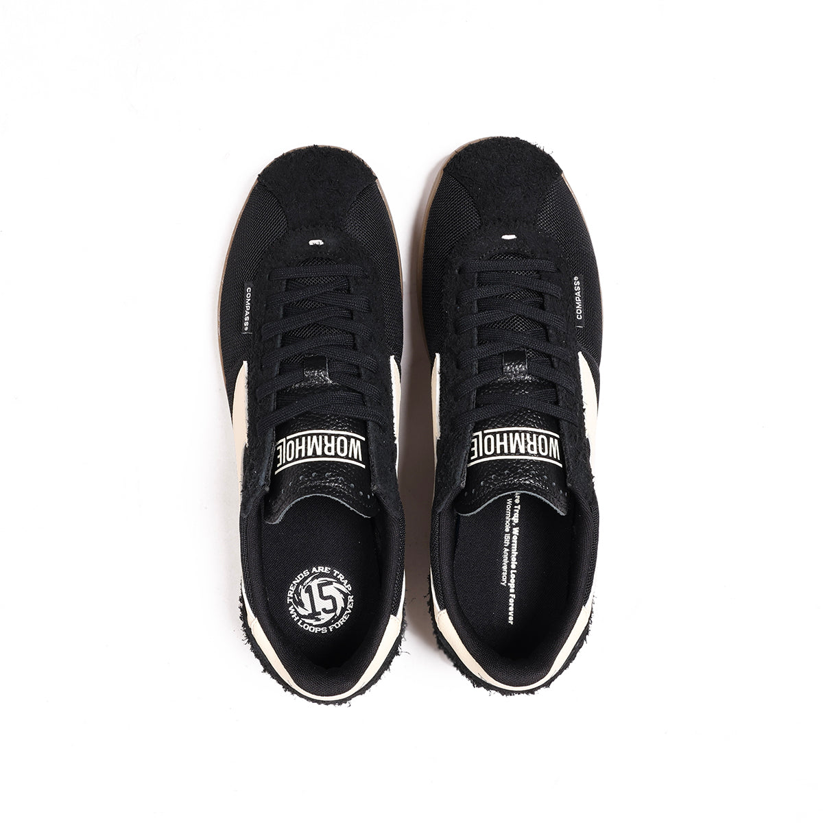 SEPATU COMPASS x WORMHOLE Tribune Loops Forever Black/Suede