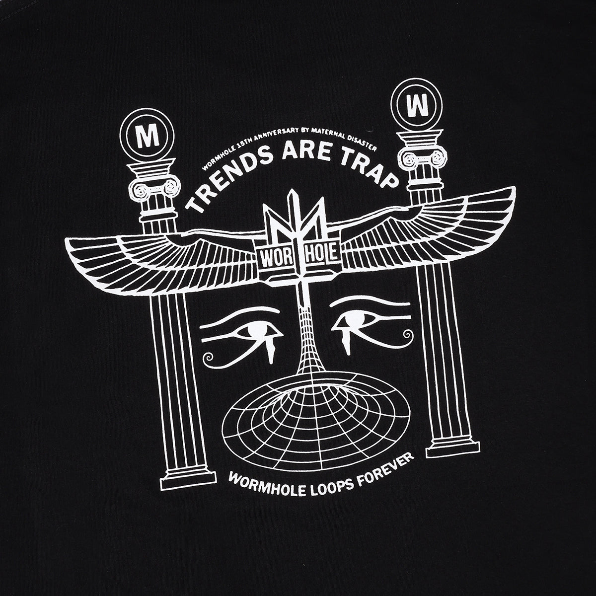 MATERNAL x WORMHOLE Loops Forever Greek T-shirt
