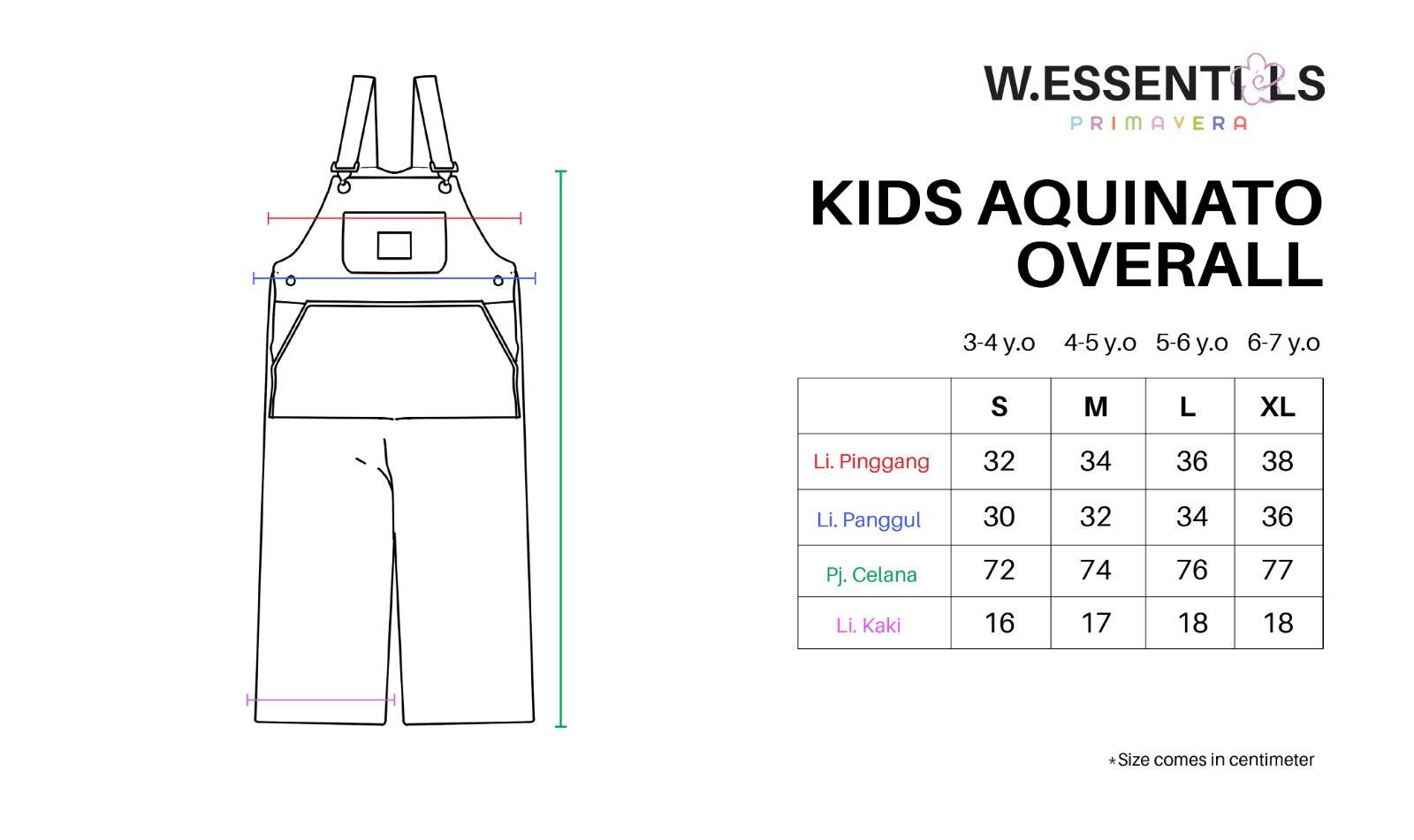 W.Essentiels Kids Aquitano Overall Peach