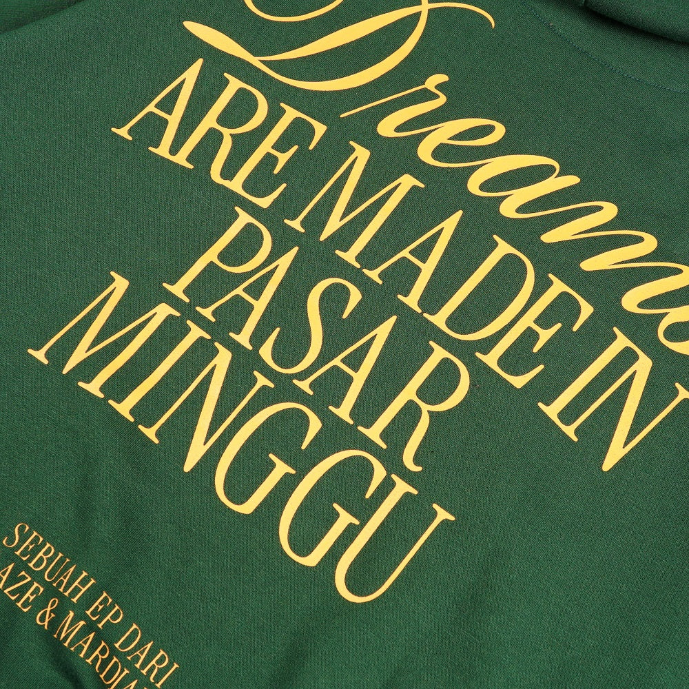W.ESSENTIELS x LAZE x Mardial “Dreams Are Made In Pasar Minggu” Zip Hoodie Forest Green