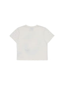 ADLV Rainbow Gradation Artwork Crop Top Short Sleeve T-Shirt Cream