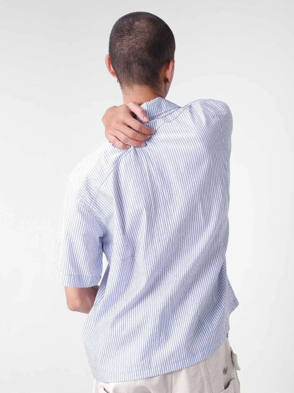 Two Times Too Inked Stripe Shirt Stripe Blue