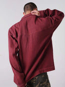 Two Times Too Panel Chore Jacket Maroon