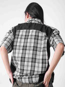 Two Times Too Split Plaid Shirt Black/White