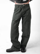 Two Times Too Fieldwork Fatigue Denim Pants Dark Green