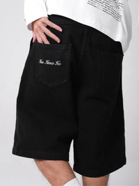 Two Times Too Double Knee Jorts Jet Black