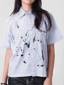 Two Times Too Inked Stripe Shirt Stripe Blue
