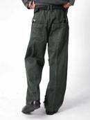 Two Times Too Fieldwork Fatigue Denim Pants Dark Green
