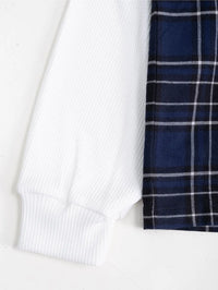 Two Times Too Blue Plaid Double Layered Shirt
