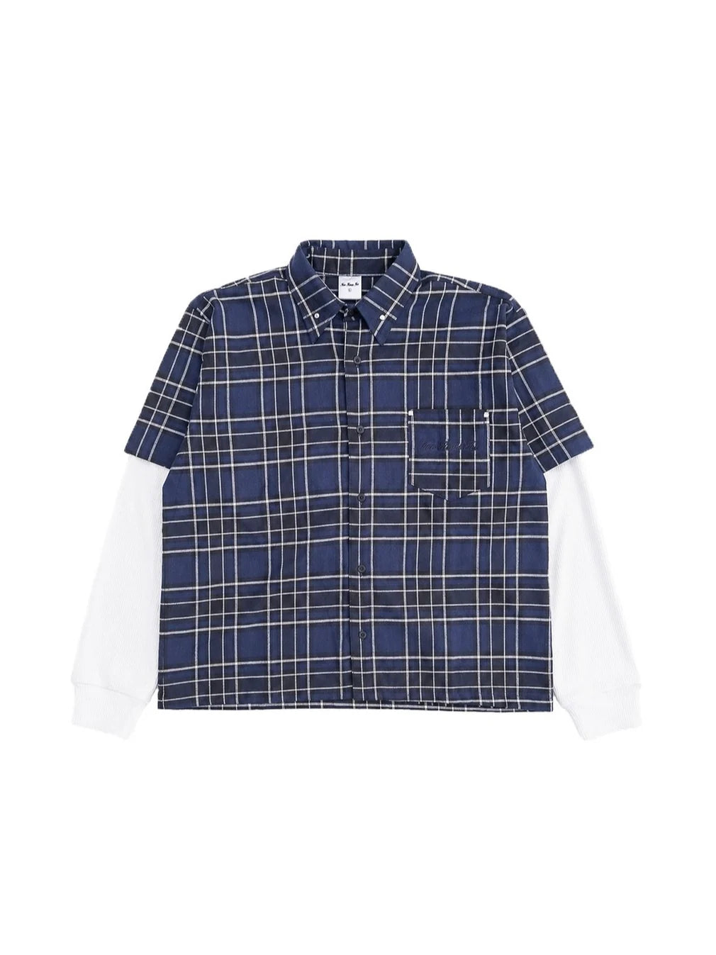 Two Times Too Blue Plaid Double Layered Shirt