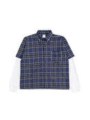 Two Times Too Blue Plaid Double Layered Shirt