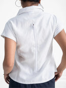 Two Times Too Multi Zip Top Stripe White