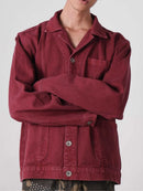 Two Times Too Panel Chore Jacket Maroon