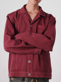 Two Times Too Panel Chore Jacket Maroon