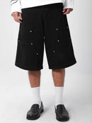Two Times Too Double Knee Jorts Jet Black