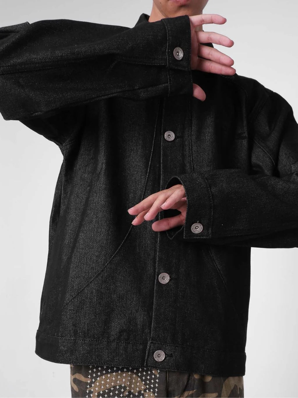 Two Times Too Arc Denim Jacket Raw Black