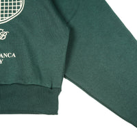 Wormhole x Casablanca Illegal Serve Cropped Crewneck Sweater Forest Green