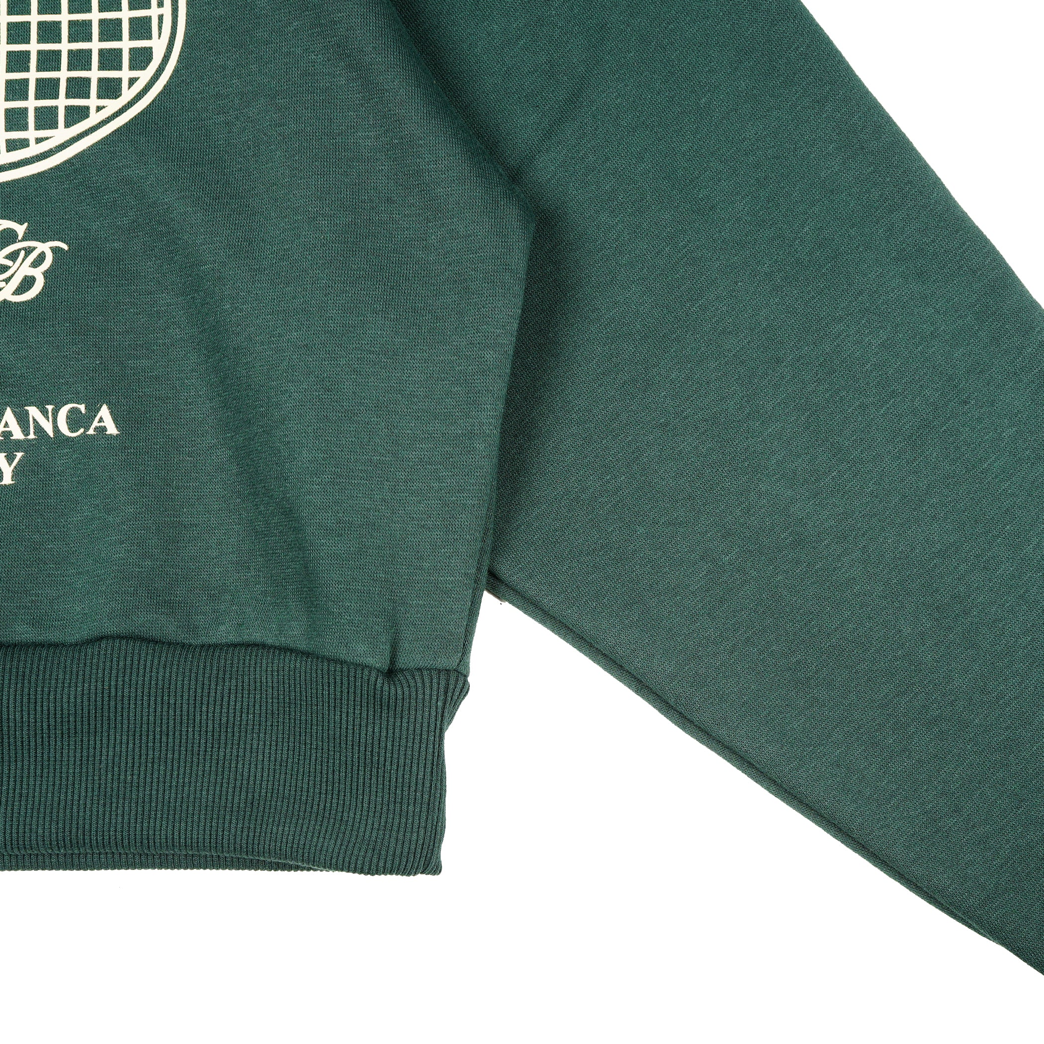 Wormhole x Casablanca Illegal Serve Cropped Crewneck Sweater Forest Green