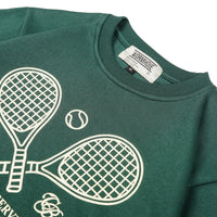 Wormhole x Casablanca Illegal Serve Cropped Crewneck Sweater Forest Green