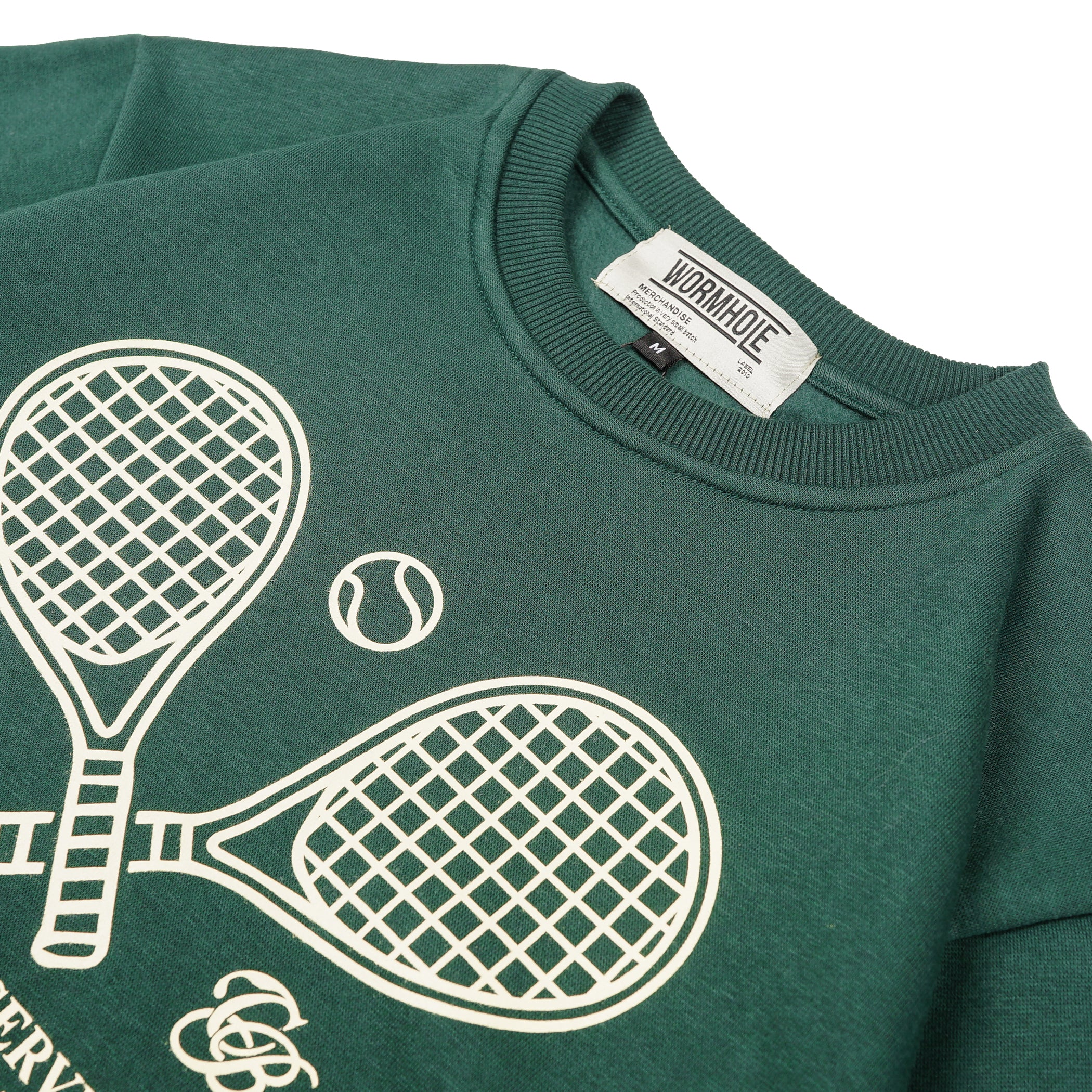 Wormhole x Casablanca Illegal Serve Cropped Crewneck Sweater Forest Green