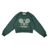 Wormhole x Casablanca Illegal Serve Cropped Crewneck Sweater Forest Green
