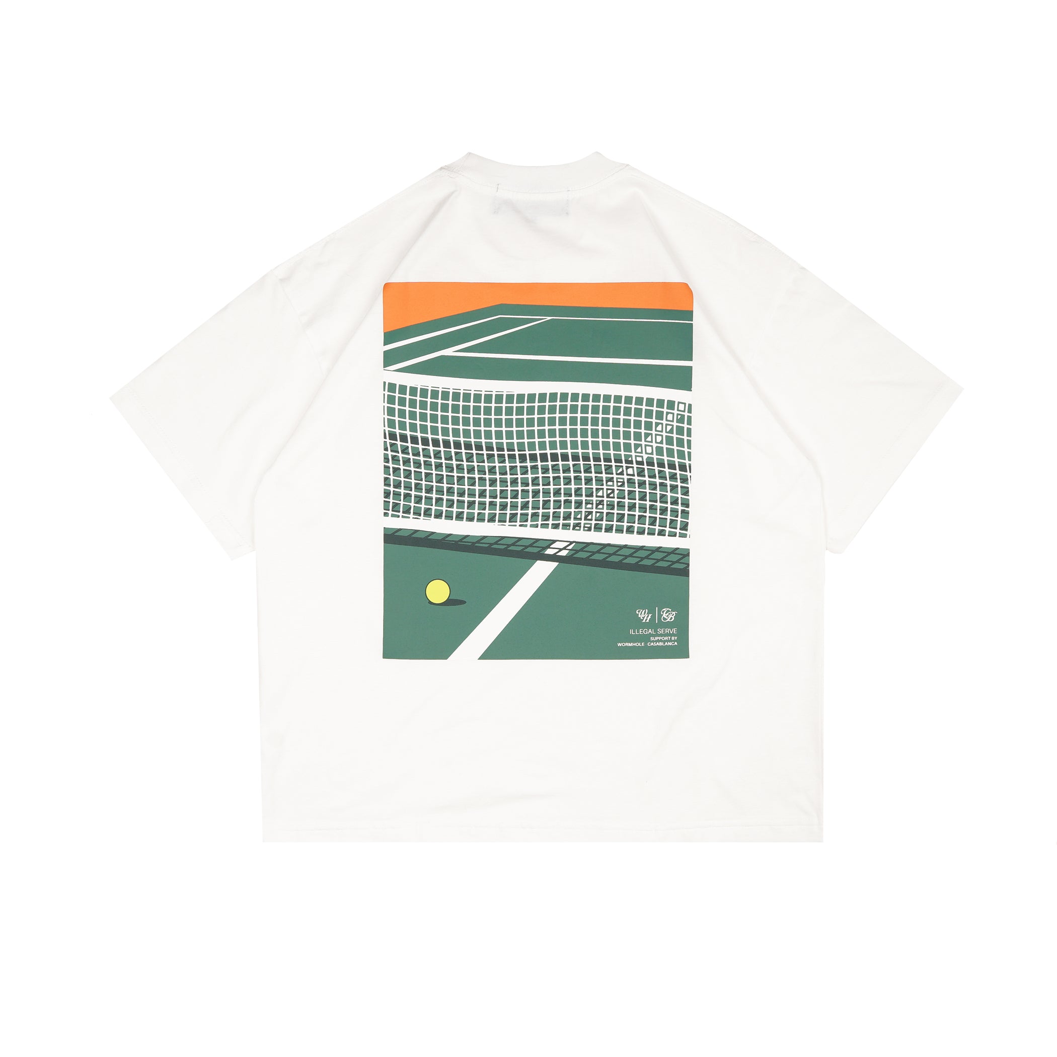 Wormhole x Casablanca Illegal Serve Boxy Cut T-shirt White