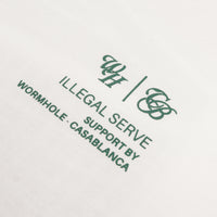 Wormhole x Casablanca Illegal Serve Boxy Cut T-shirt White