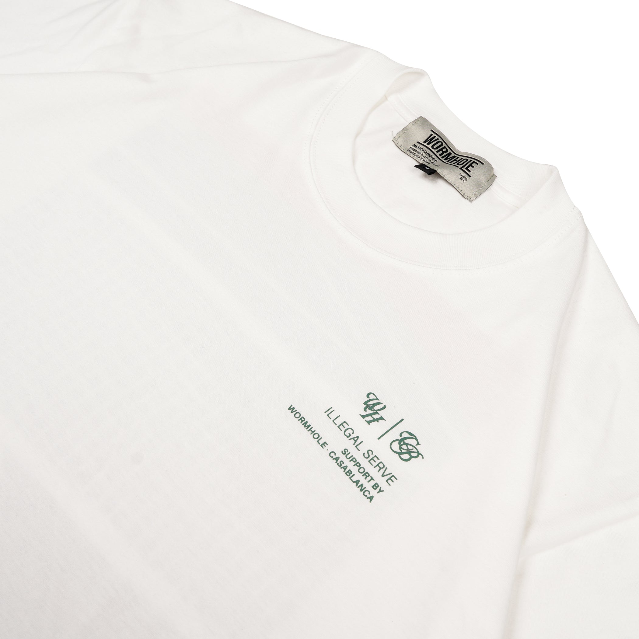 Wormhole x Casablanca Illegal Serve Boxy Cut T-shirt White