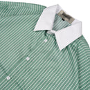 Wormhole x Casablanca Last Service Boxy Cut Shirt Stripped Forest Green/White