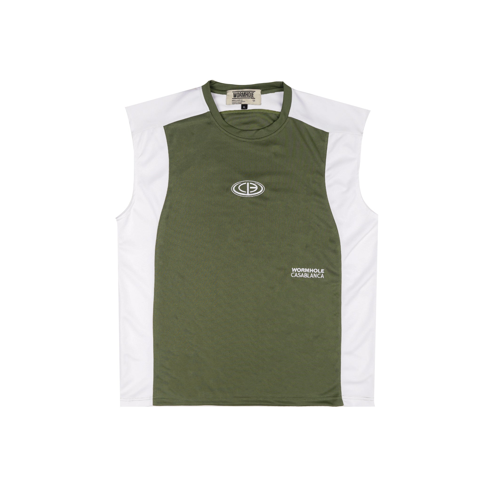 Wormhole x Casablanca Illegal Serve Tank Top Two Tone Olive/White