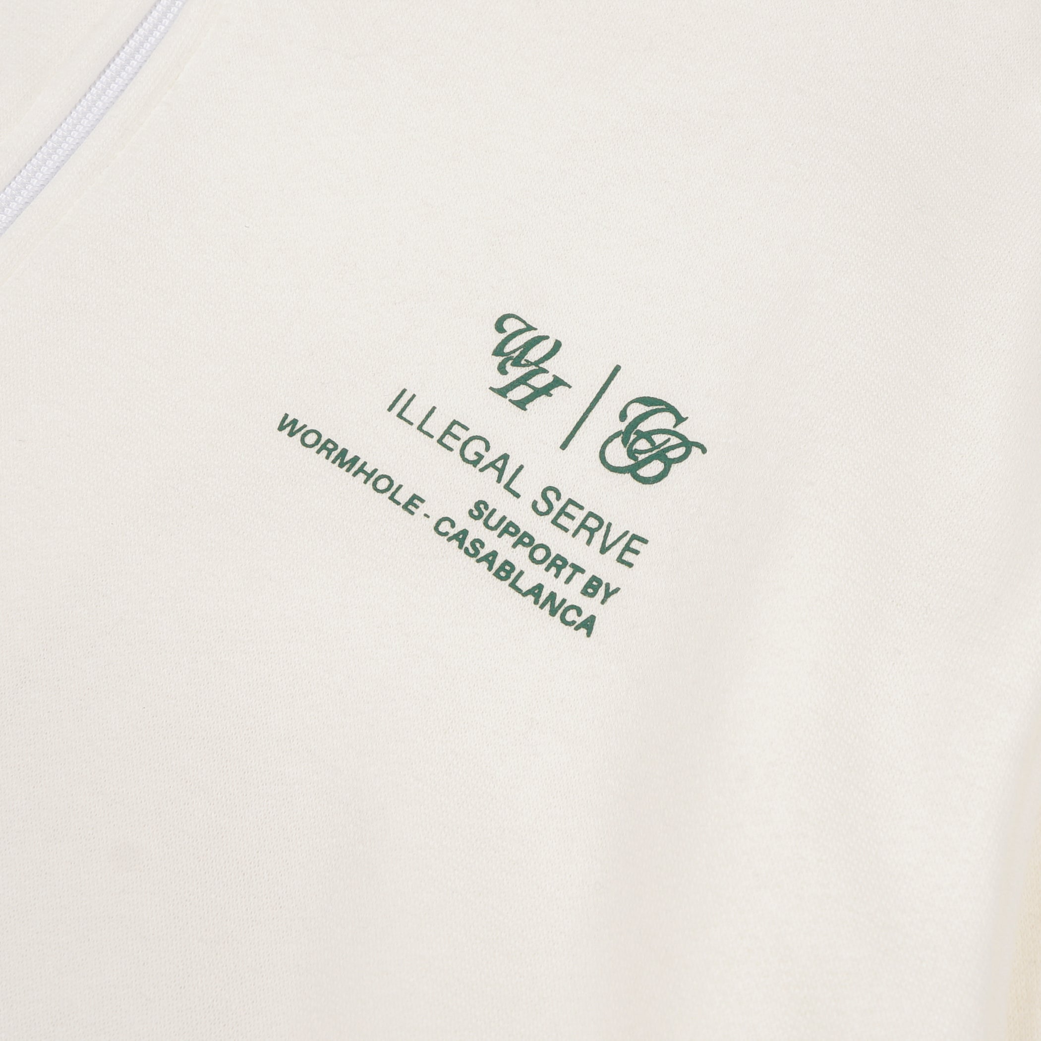 Wormhole x Casablanca Illegal Serve Zip Hoodie Beige