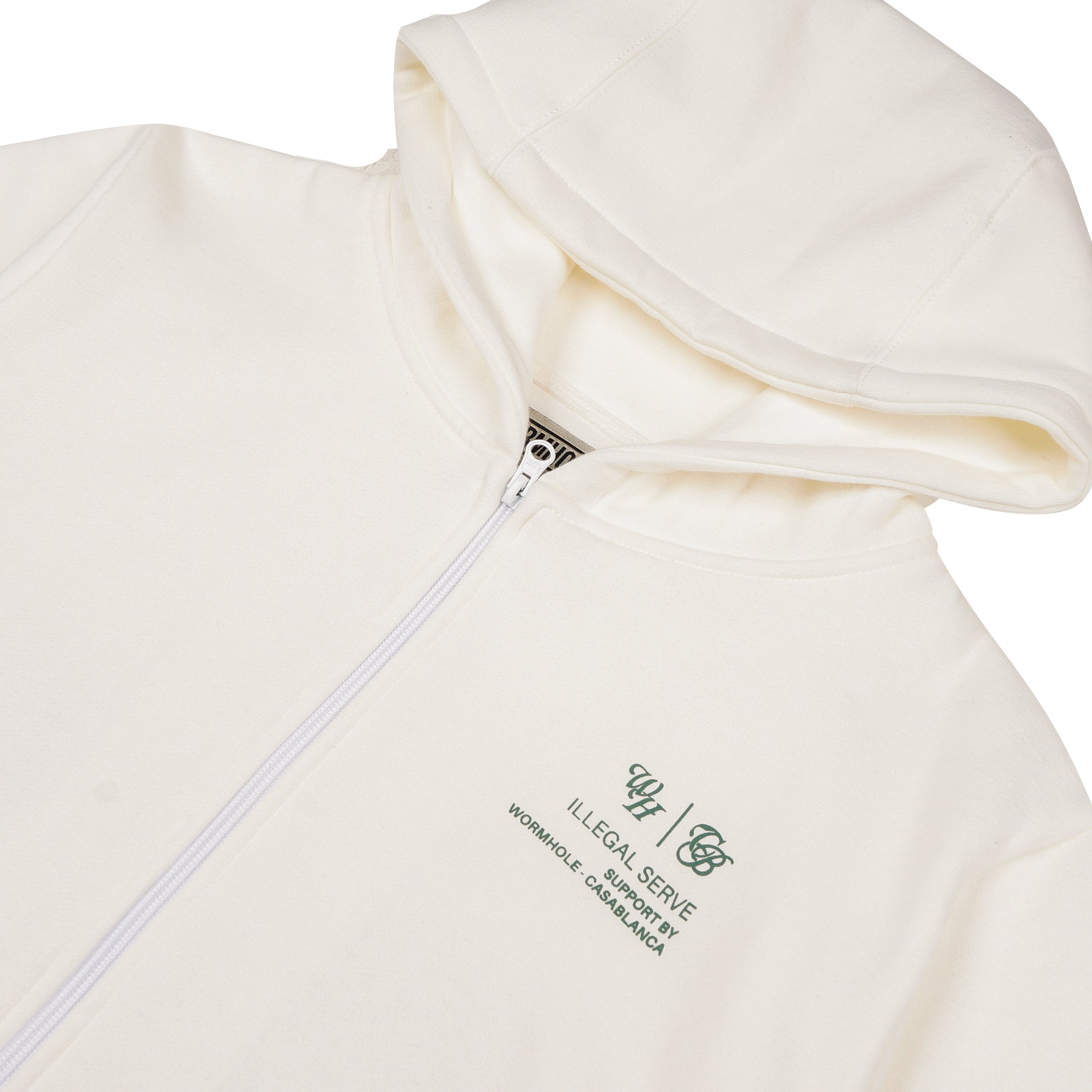 Wormhole x Casablanca Illegal Serve Zip Hoodie Beige