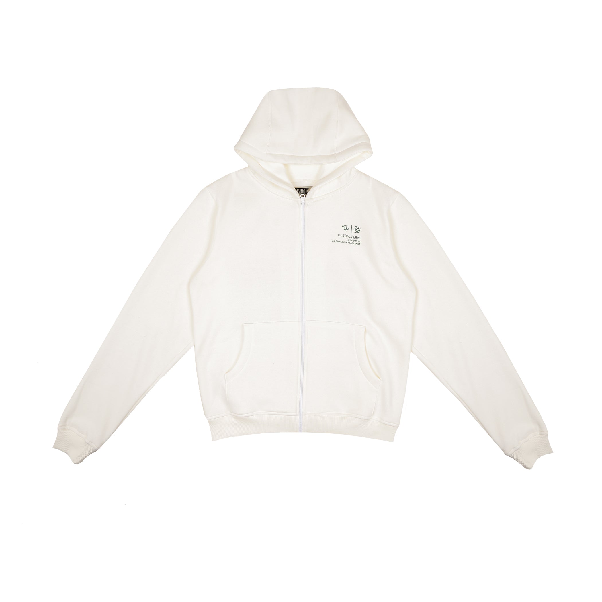 Wormhole x Casablanca Illegal Serve Zip Hoodie Beige
