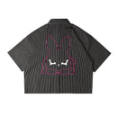 W.Essentiels X HasyaKyla Sables Pinstripe Boxy Shirt Black Stripes