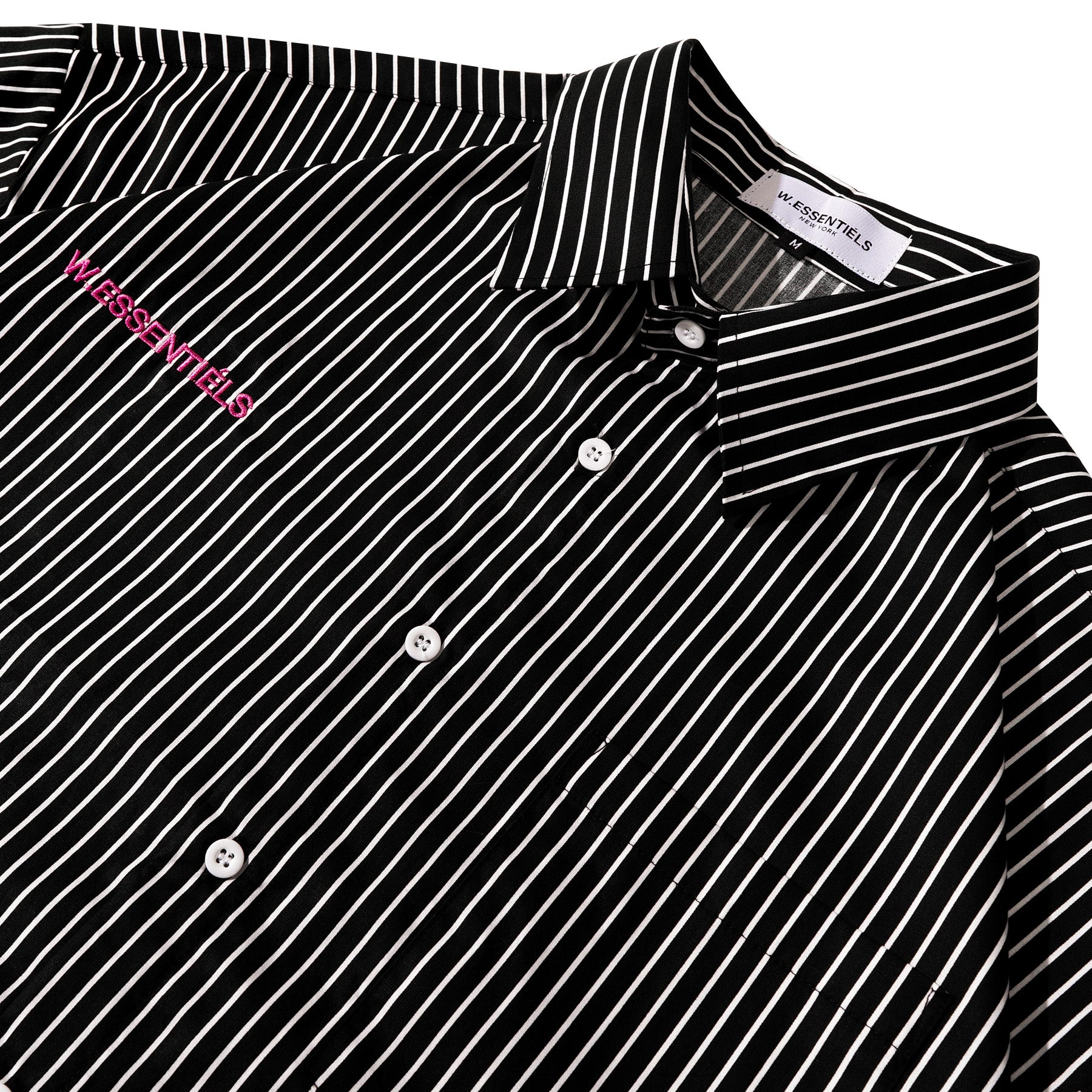 W.Essentiels X HasyaKyla Sables Pinstripe Boxy Shirt Black Stripes