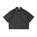 W.Essentiels X HasyaKyla Sables Pinstripe Boxy Shirt Black Stripes