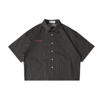 W.Essentiels X HasyaKyla Sables Pinstripe Boxy Shirt Black Stripes
