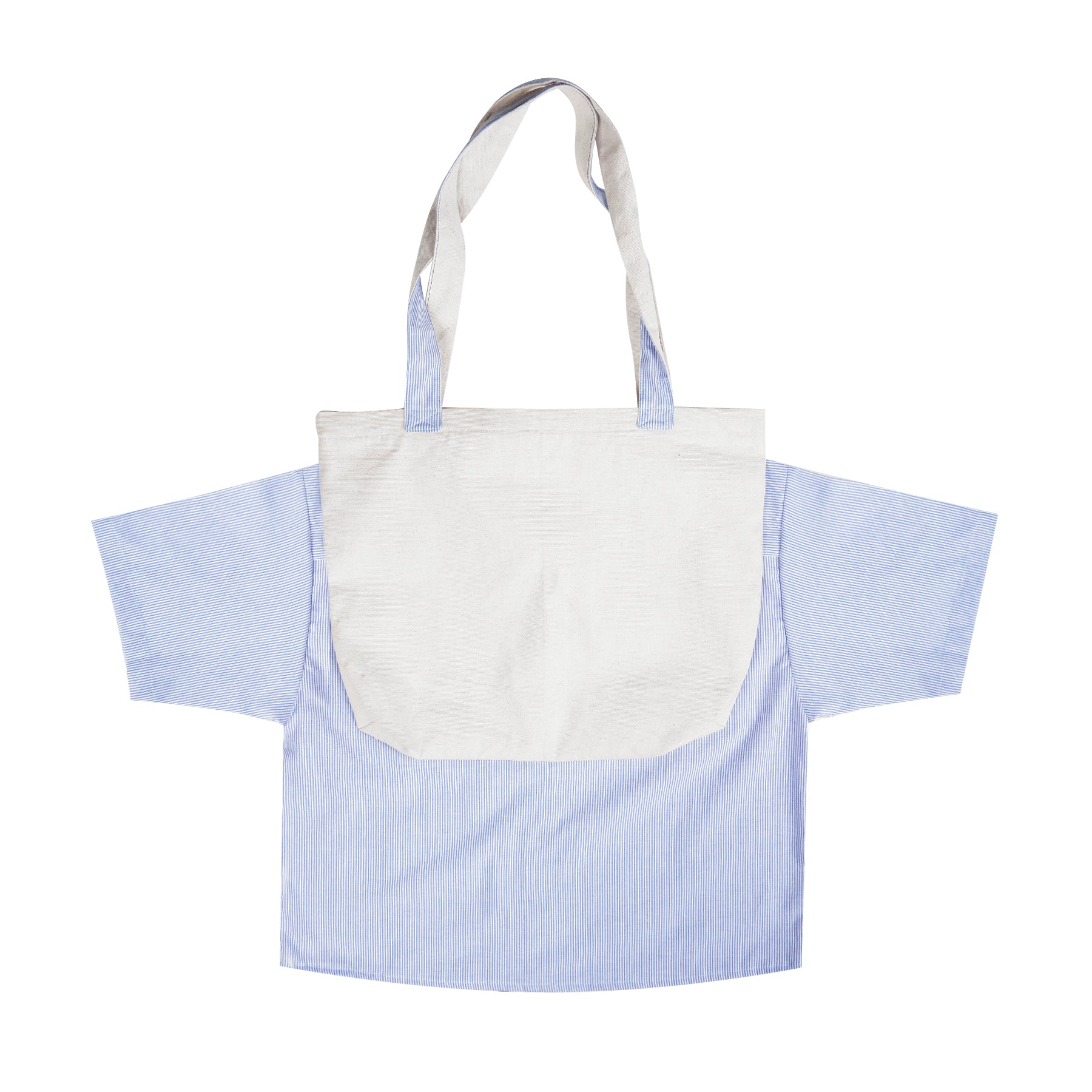 WORMHOLE Bureau de Guerre Shirt-Totebag Striped/Natural
