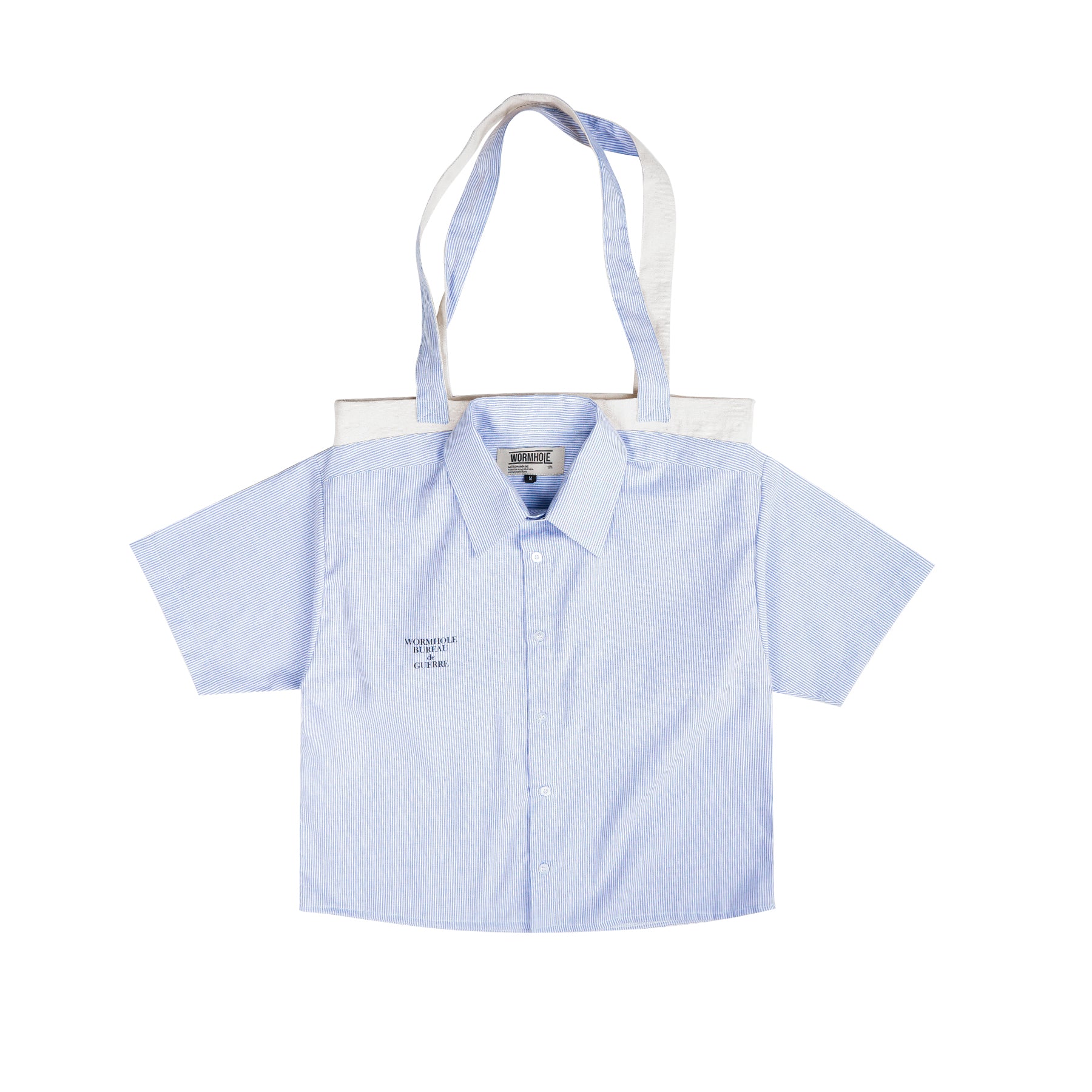 WORMHOLE Bureau de Guerre Shirt-Totebag Striped/Natural