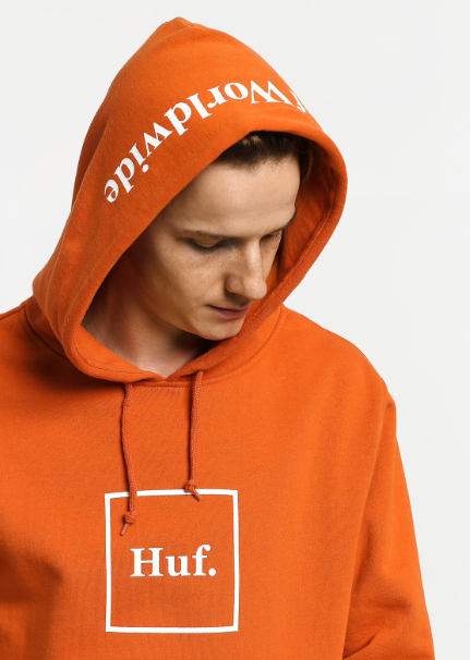 HUF Box Logo PO Hoodie Rust