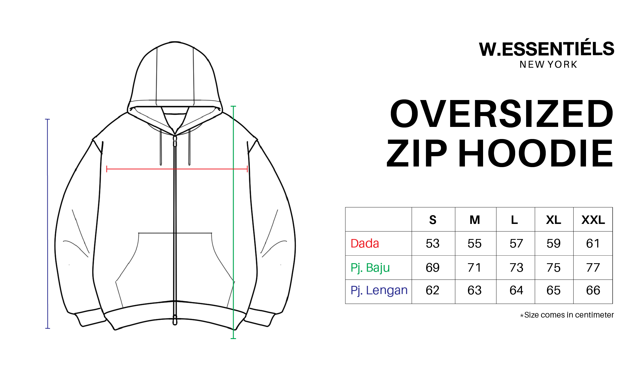 W.Essentiels Atelier De Brice Oversize Zip Hoodie Forest Green