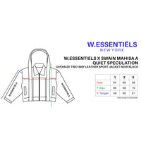 W.ESSENTIELS x Swain Mahisa A Quiet Speculation Oversize Two-Way Leather Sport Jacket Noir Black