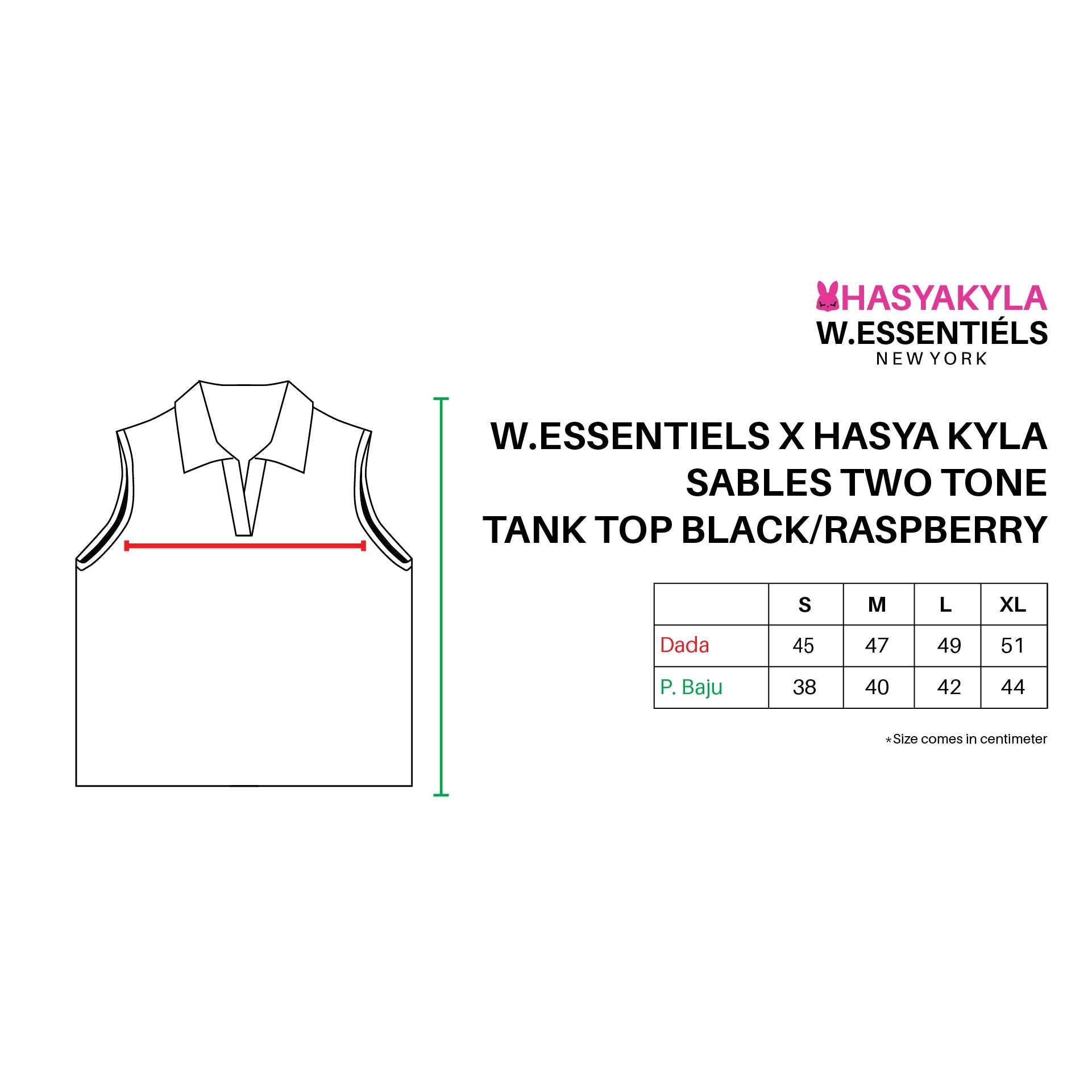 W.Essentiels X HasyaKyla Sables Two Tone Tank Top Black/Raspberry
