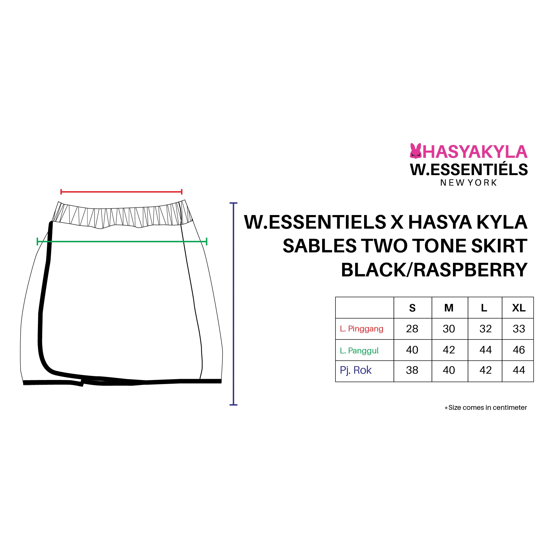W.Essentiels X HasyaKyla Sables Two Tone Sport Skirt Black/Raspberry