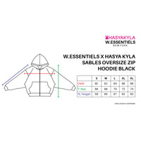 W.Essentiels X HasyaKyla Sables Oversize Zip Hoodie Noir Black