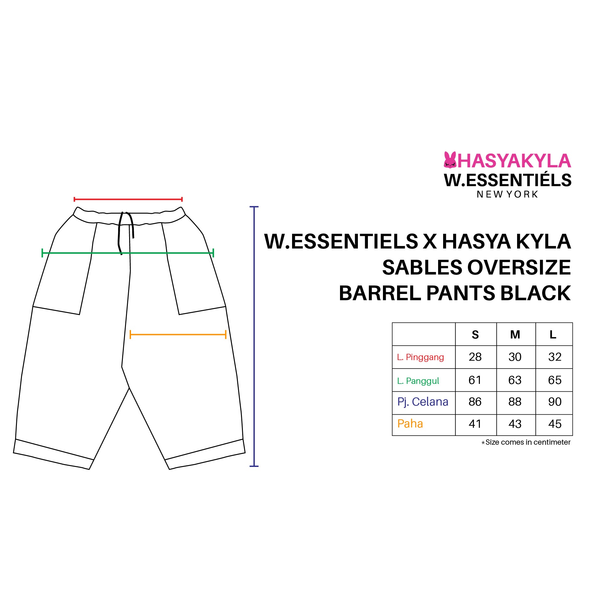W.Essentiels X HasyaKyla Sables Oversize Barrel Pants Noir Black