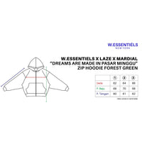 W.ESSENTIELS x LAZE x Mardial “Dreams Are Made In Pasar Minggu” Zip Hoodie Forest Green