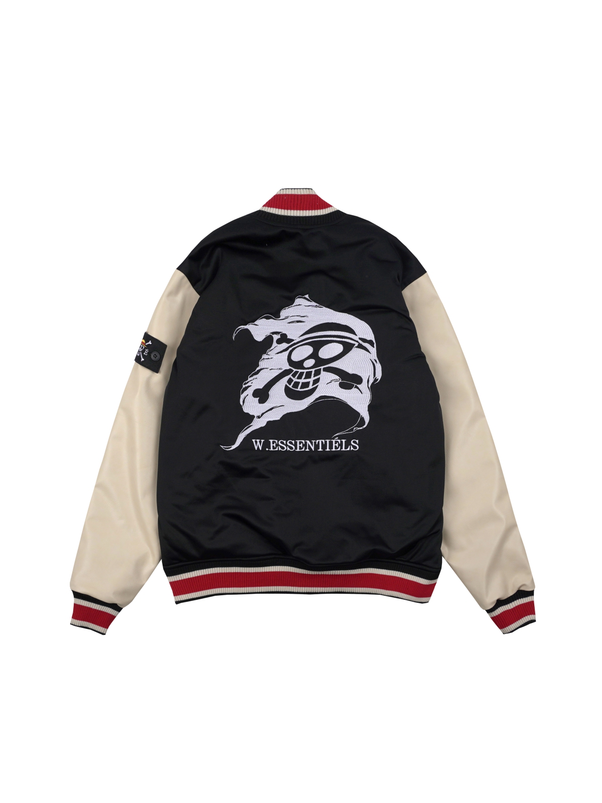 W.Essentiéls x One Piece Mugiwara Flag Collegiate Varsity Jacket Noir ...